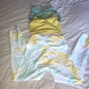 Fabletics Matching set- legging & 2 sports bras!!